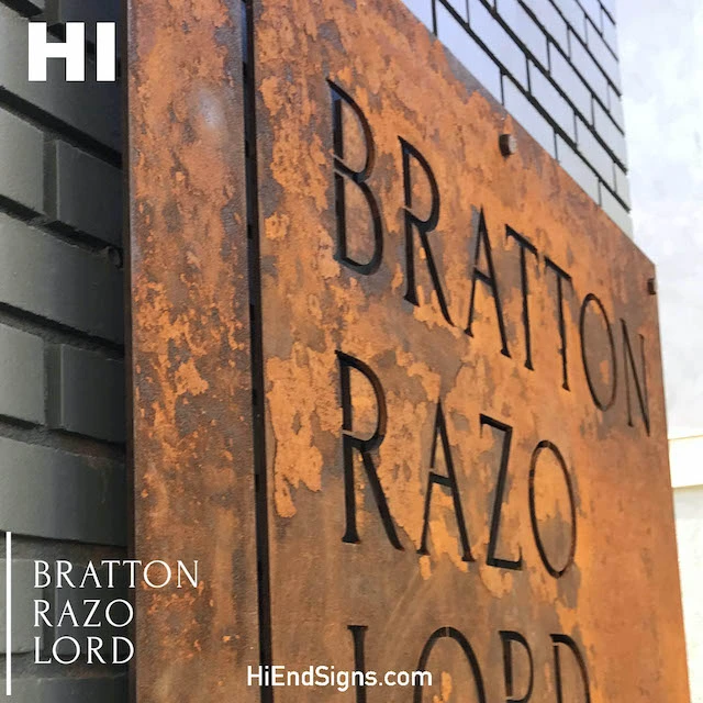 High-End-Signs-Laser-Cut-Rusty-Corten-Steel-Sign-Bratton-Razo